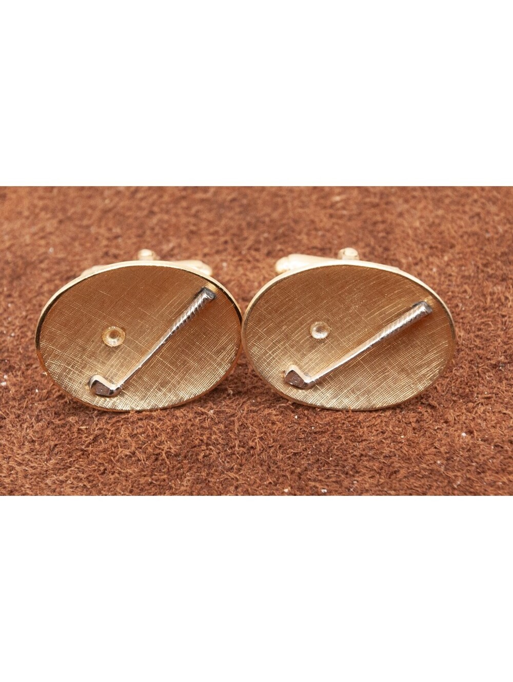 Vintage Anson Men's Gold Tone Golf Motif Cufflinks